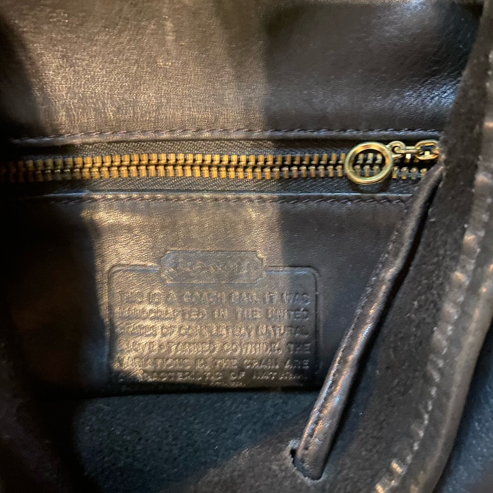 VINTAGE Coach turnlock mini black leather backpack top handle adjustable string - Picture 7 of 16